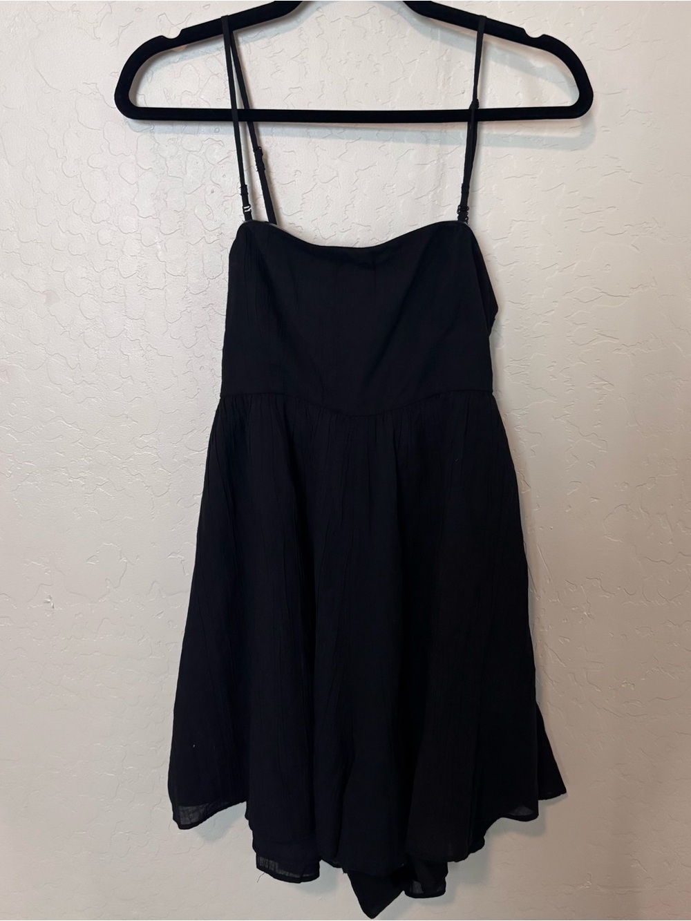American Eagle Black Convertible Strapless Tie Back Romper Womens Medium NWT